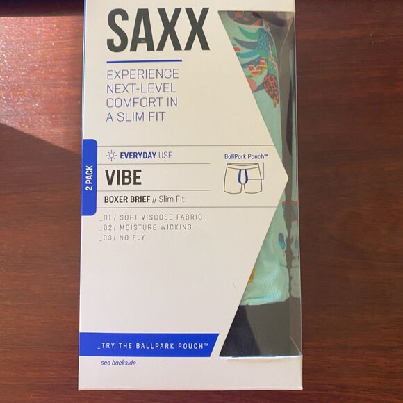 Saxx VIBE 2 pack Christmas Boxer Briefs "Holidaze & Black" - Picture 2 of 3